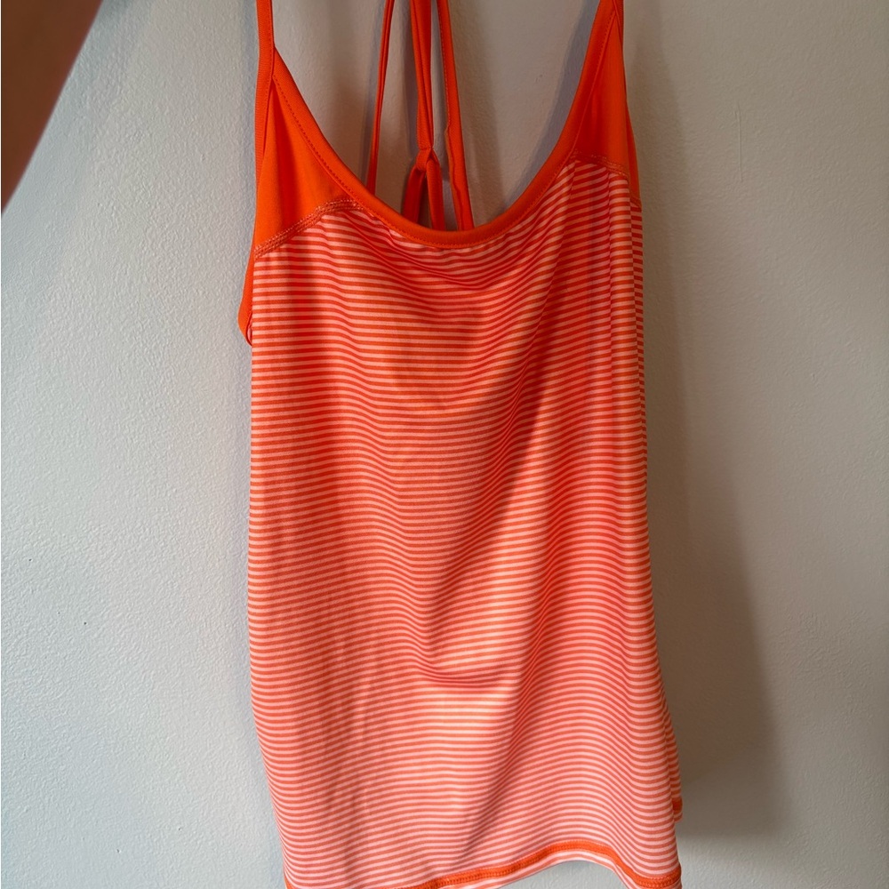 Orangetheory Vibrant Orange Striped Tank Top